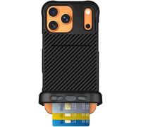 Scooch for iPhone 17 Pro Max Case with Card Holder, Wingmate Wallet Case with Hidden Card Slot and RFID Protection, Holds 3 to 4 Cards, 10-Foot Drop Protection, Carbon Fiber