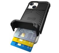 Scooch iPhone 13 Mini Wallet Case with Hidden Card Holder, Magnetic Car Mount, Kickstand, RFID Blocking - Black