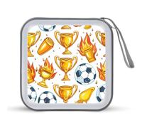 Scooer Football on Fire CD Case Holder Portable 40 Capacity DVD Wallet Storage Organizer for Car Travel