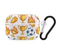 Scooer Football on Fire Headphone Case Compatible with AirPods Pro PC Shell Carrying Case with Keychain White-style