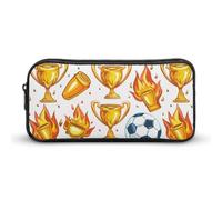 Scooer Football on Fire Pencil Case Large Capacity Pen Pouch Bag Stationery Organizer Makeup Bag