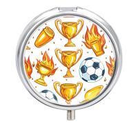 Scooer Football on Fire Travel Pill Organizer Portable Pill Case Small Pill Box for Purse Pocket