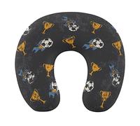 Scooer Football on Fire Travel Pillow Soft Washable Neck Pillow Head Support Pillow for Home Office Sleeping