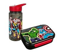 Scooli - Avengers Children's Tableware Gift Set - Lunch Box and Water Bottle Set - Ideal for School or Nursery - from 4 Years - Made of Plastic