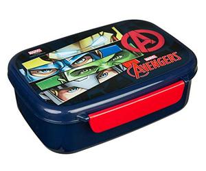 Scooli AVER9903 Marvels The Avengers Plastic Lunch Box with Two Clips, Easy to Open and Close, BPA and Phthalate , Approx. 18 x 13.5 x 6 cm
