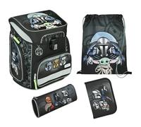 Scooli EasyFit Star Wars School Bag Set, 5 Pieces, Black, Schmal, Light School Bag