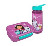 Scooli - Gabby's Dollhouse Children's Crockery Gift Set - Set Consisting of Lunch Box and Water Bottle - Ideal for School or Nursery - for Children from 4 Years - Made of Plastic - BPA Free
