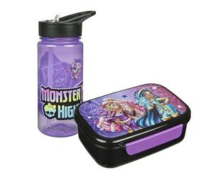 Scooli - Monster High Children's Tableware Gift Set - Set Consisting of Lunch Box and Water Bottle - Ideal for School or Nursery - from 4 Years - Made of Plastic - BPA Free
