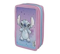 Scooli - Tripledecker - Filled Pencil case with high-Quality pens & Accessories - Ideal for School, Leisure and on The go - from 6 Years, Stitch., 19 x 12 x 7 cm, Pencil case for school