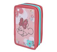 Scooli - Tripledecker Minnie Mouse Pencil Case - Large Pencil Case with High-Quality Pens - Practical and Functional - for School and Travel - High Quality - from 6 Years