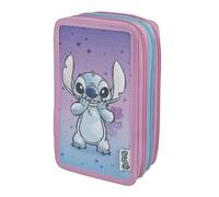 Scooli - Tripledecker Stitch - etui met drie vakken voor school, gevuld met penn