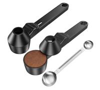 Scoop Funnel, Coffee Scoop for Ground Coffee, Magnetic Measuring Spoons, Two Coffee Sliding Scoops with Stainless Steel Double-Ended Measuring Spoon, 19.5x4.5x5 cm and 21.5x3.2x5 cm