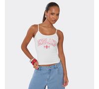 Scoop Neck Strappy England Football Vest In White, Women's Size UK M