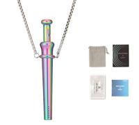Scoop Necklace - Portable Anxiety Relief Breathing Spoon Pendant with Mini Teaspoon, Calming Mindfulness Tool for Stress Management, Discreet Wearable for Grounding and Emotional Balance (Colorful)