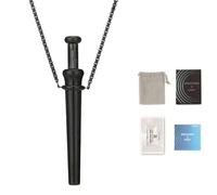 Scoop Necklace - Portable Anxiety Relief Breathing Spoon Pendant with Mini Teaspoon, Calming Mindfulness Tool for Stress Management, Discreet Wearable for Grounding and Emotional Balance (Black)