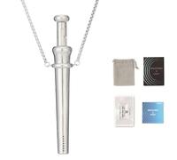 Scoop Necklace - Portable Anxiety Relief Breathing Spoon Pendant with Mini Teaspoon, Calming Mindfulness Tool for Stress Management, Discreet Wearable for Grounding and Emotional Balance (Silver)