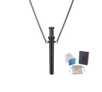 Scoop Necklace, Stainless Steel Mini Spoon Pendant, Functional Jewelry for Perfume Salt Sugar Spices Supplements, Aesthetic Lightweight for Daily and Travel Use (Black)