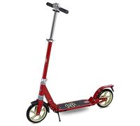 Scooride Jiffi J-40 Adult Scooter Big Wheel, Foldable and Portable Adjustable Height for Teens Adults Kick Scooter, Extra Large 2 Wheel Scooter, Red