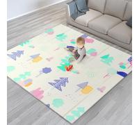 scoosh Foldable Activity Mat - Double-Sided, Reversible, Waterproof, Ideal for Playtime, Picnics, and Quality Family Bonding - Premium Quality Outdoor & Indoor Mat (Forest & Hills, 150x200x1cm)