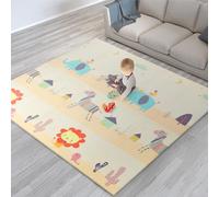 scoosh Foldable Activity Mat - Double-Sided, Reversible, Waterproof, Ideal for Playtime, Picnics, and Quality Family Bonding - Premium Quality Outdoor & Indoor Mat (180x200x1cm, Animals)