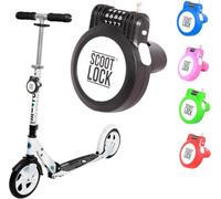 SCOOT LOCK® Portable Combination Scooter Lock New Reinforced Scooter Lock Steel Wire Chain Cable Micro Trunki Birdie Ozbozz EVO for Kids Children and Adults (Black)