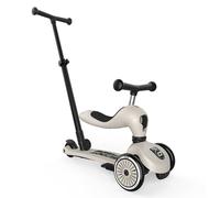 Scoot & Ride Highwaykick 1 Push and Go Kickboard with Seat Children's Scooter 2-in-1 Balance Bike with Handlebar from 1 2 Years Grows with Your Child Height Adjustable Tool-free (Ash)