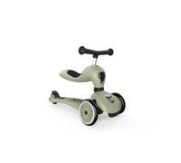 Scoot & Ride Highwaykick 1 scooter with 2 in 1 seat with adjustable height seat and steering wheel (olive)