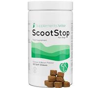 Scoot Stop for Dogs - Dog Anal Gland Treatment and Relief - High Fibre Dog Treats - 60 Soft Chews with Pumpkin, Psyllium, Dandelion and More - Chicken and Bacon Flavour Supplement