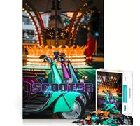 Scooter Amusement Ride Jigsaw Puzzle 1000 Piece for Teenagers Brain Workout Toy Serene Time Art Assembly Seasonal Gift (38x52cm)