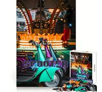 Scooter Amusement Ride Jigsaw Puzzle 1000 Piece for Teenagers Brain Workout Toy Serene Time Art Assembly Seasonal Gift (38x52cm)