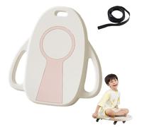 Scooter Board with Handle, Floor Scooters for Kids, Indoor Gym Scooter with Silent Casters, Non-Slip Sitting Scooters for Elementary School, Plastic Roller Board for Sensory Training, Pink A