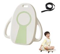 Scooter Board with Handle, Floor Scooters for Kids, Indoor Gym Scooter with Silent Casters, Non-Slip Sitting Scooters for Elementary School, Plastic Roller Board for Sensory Training, Green A