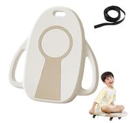 Scooter Board with Handle, Floor Scooters for Kids, Indoor Gym Scooter with Silent Casters, Non-Slip Sitting Scooters for Elementary School, Plastic Roller Board for Sensory Training, Khaki A