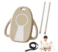Scooter Board with Handle, Floor Scooters for Kids, Indoor Scooter w/Paddle and Silent Caster, Gym Scooters for Elementary School, Non-Slip Sitting Roller Board for Sensory Training, Khaki B + Paddle