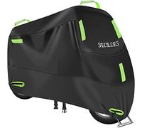 Scooter Cover Waterproof Outdoor Indoor, 300D Oxford Motorbike Moped Rain Dust Cover with 7 Reflective Strips and 2 Windproof Buckles, 2 Lock Holes and 1 Storage Pouch (M: 79 x 35 x 39 inch)