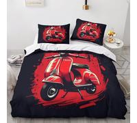 Scooter Duvet Cover Set with Pillow Cases 3D Printed Bedding Set Comforter Cover 3 Pieces Soft Microfiber Quilt Cover with Zipper Closure for Teens And Adults Double（200x200cm）