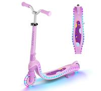 Scooter for Kids Ages 3-12 TONBUX Folding 2 Wheel Kids Scooter with Light Up Wheels & Stem & Deck, 3 Adjustable Height Handle, Lightweight Portable Kick Scooters for Girls Boys Toddler, up to 50kg