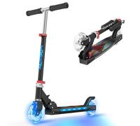 Scooter for Kids Ages 5-12 TONBUX Folding 2 Wheel Kids Scooter with Light Up Wheels & Stem & Deck, 3 Adjustable Height Handle, Lightweight Portable