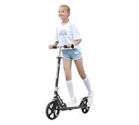 Scooter for Kids Ages 8-12,Adjustable Foldable with Carry Strap and Rear Brake|200mm Big Wheels City Scooter for Kids Ages 6+ (Black)