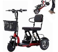 Scooter for The Elderly Electric Tricycle for Adults Foldable Small Trike for The Disabled Thickened and Large Cushion Front-Wheel Drive Rear Storage Rack,Blue,94cm*53cm*83cm