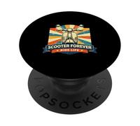 Scooter Forever Vintage Retro Two Wheel Rider Classic Design PopSockets Adhesive PopGrip