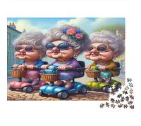Scooter Grannies 1000 Piece Jigsaw Puzzle Joy Ride Premium Cardboard for Jigsaw Puzzle Fans Parent-child Time 52x38cm/1000pcs