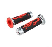 Scooter Grips 22mm Red Flame Skull Style Long-Lasting Rubber Hand Covers Ergonomic Fit for Motorcycle for ATV for Quad 7/8 Inch Pair(Red)