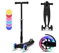 Scooter Kids 3 Wheels 5+ LED Kids Push Scooter Folding Adjustable Outdoor Black