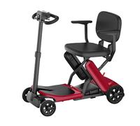 Scooter Lightweight,Mobility Scooters for Adults,Aluminum Alloy Frame, 180W Brushed Motor, Electromagnetic Brake, Comfortable and Foldable Design,For the Elderly, Disableda. Red,6A