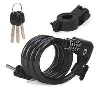 Scooter Lock Cable for Xiaomi Mijia M365 ES Series Segway Ninebot, Bicycle Combination Locks Coiled Chain Lock Basic Self Coiling Core Steel Wire 4 ft. Long 1/3 inch Fit for M365/ES1/ES2/ES3/ES4