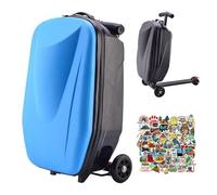 Scooter Luggage Carry on Hardshell Ride on Suitcase Scooter, Foldable and Detachable Adult/Child Portable Suitcase, Multifunctional Ride on Lightweight Luggage with Wheels for Airports and Commuting(B
