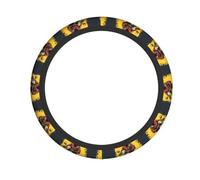 Scooter Man Printed Steering Wheel Cover Elastic Stretch Car Wheel Wrap Breathable Non-Slip Steering Wheel Protector for Car Truck SUV