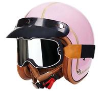 Scooter Motorcycle Helmet, Jet Helmet Motorcycle Helmets Vintage Scooter, DOT/ECE Adult Helmet for Motorcycle Chopper Scooter for Adults Men Women A,L59-60CM