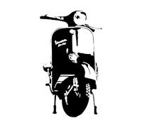 Scooter Motorcycle Wall Decals Living Room Art Decor Stickers Vinyl Children Room Wardrobe Decal Modern Home Decoration Extra Large - 70x120cm